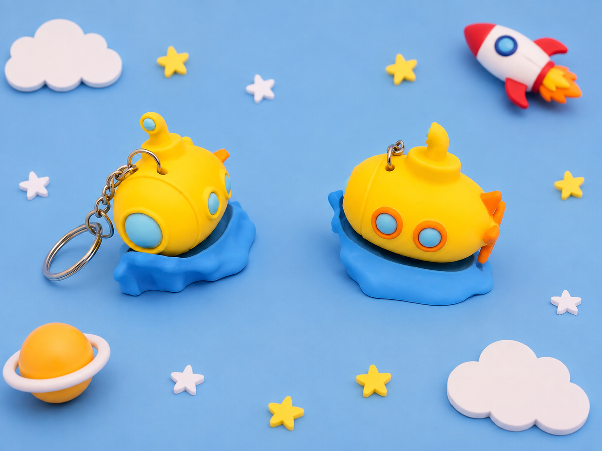 Submarine Clicker Keyring – 3D Printed Fidget Keyring