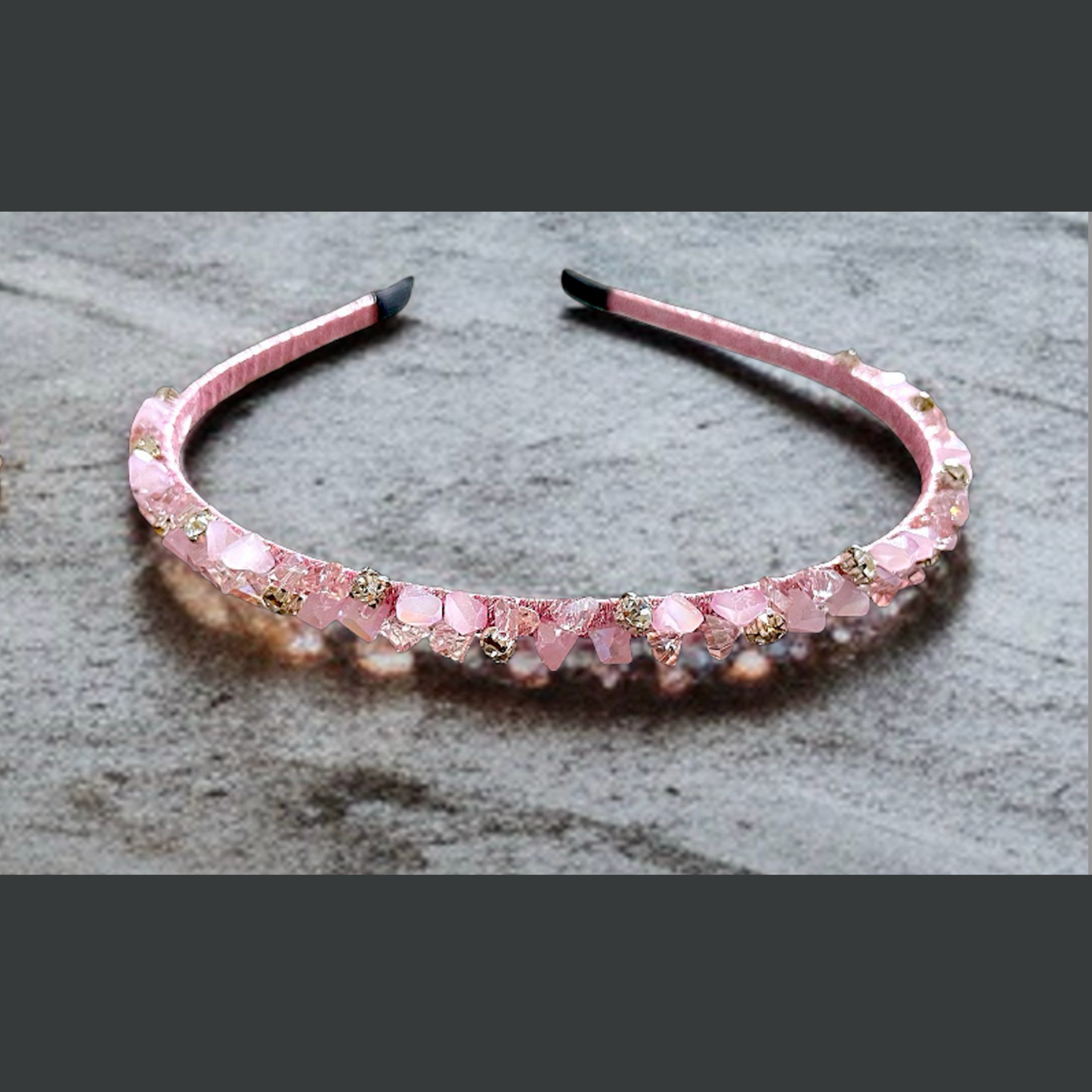 Crystal Embellished Headband – Pink / Blue / Champagne