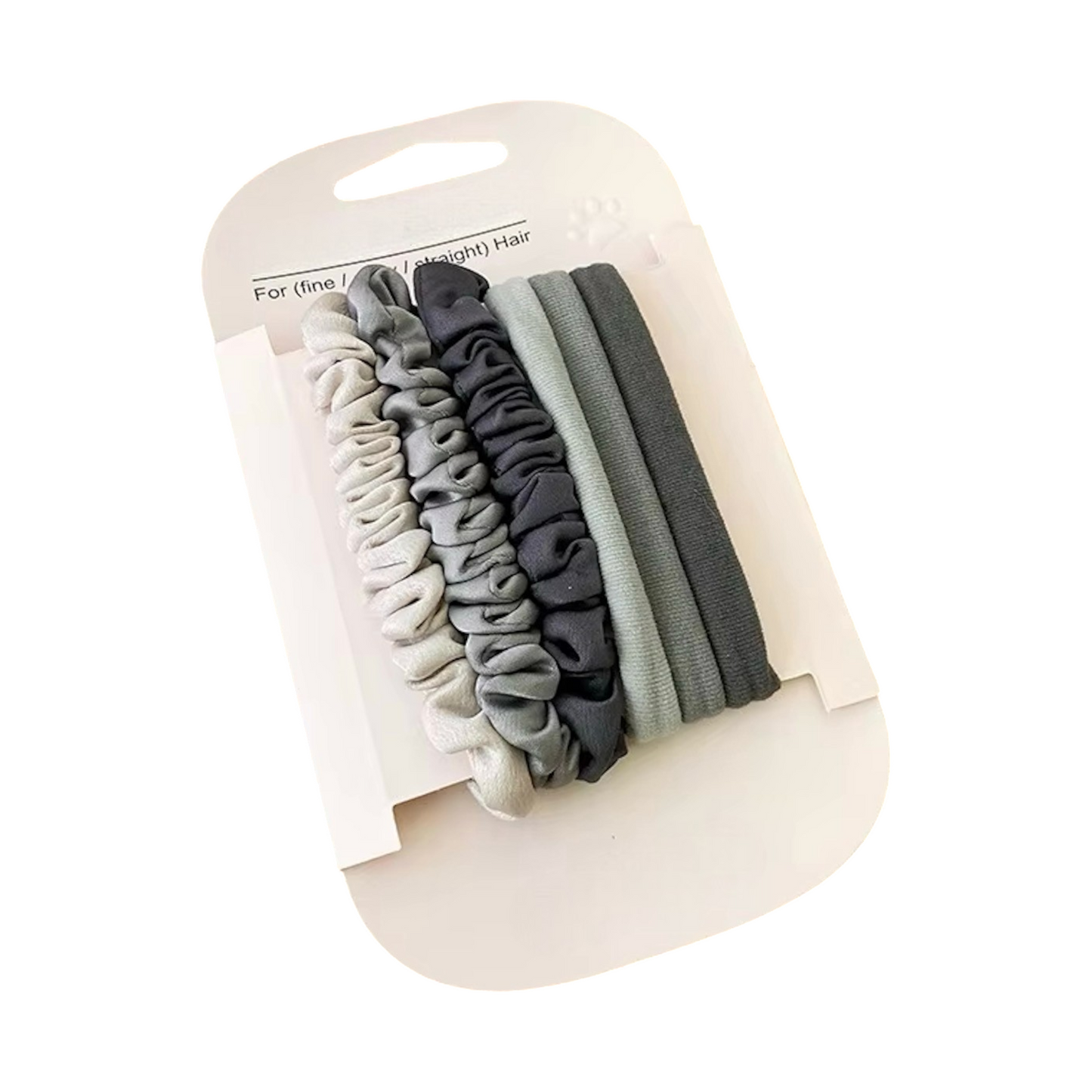 Soft Touch Hair Tie – 6pcs Neutral Colours Set (4 Styles)