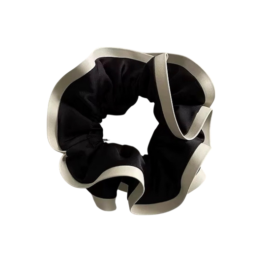 Velvet Contrast Trim Scrunchie – Black / Red (2 Colours)