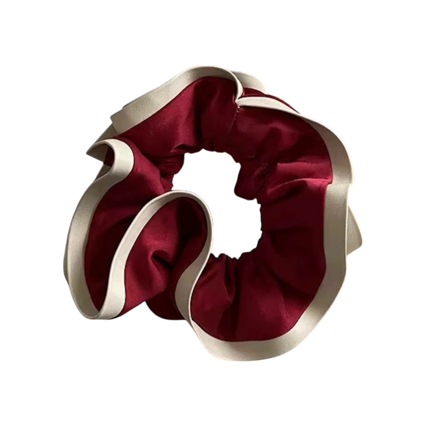 Velvet Contrast Trim Scrunchie – Black / Red (2 Colours)