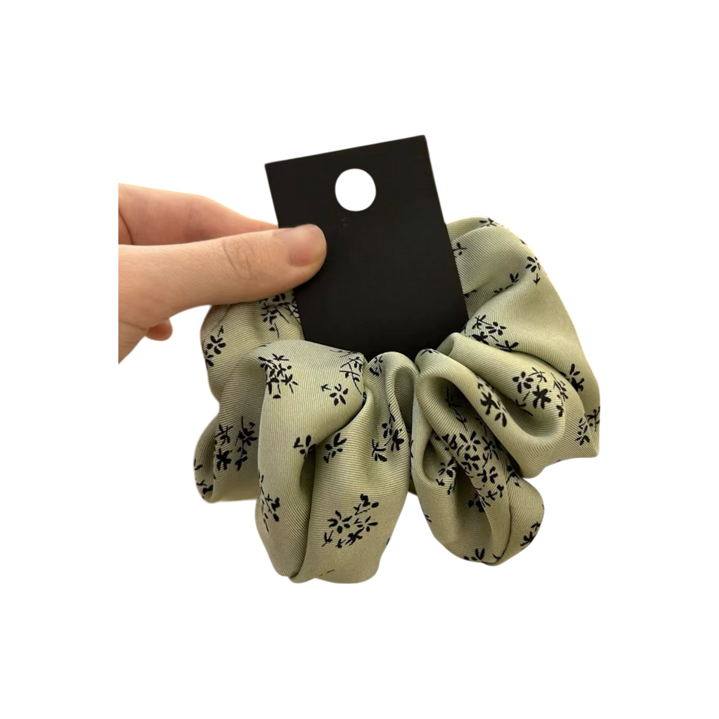 Leaf Print Chiffon Scrunchie – (3 Colours)