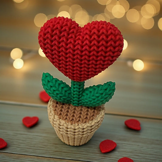 Knitted Heart Mini Photo Decor