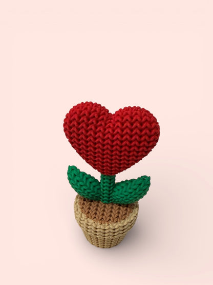 Knitted Heart Mini Photo Decor