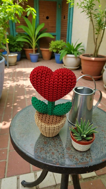 Knitted Heart Mini Photo Decor