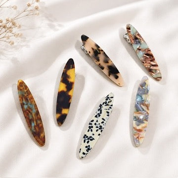 Lumière Marble Hair Clip – French Minimal Collection (6 Colours)