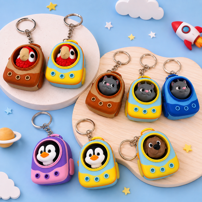 Animal Pod Clicker Keyring – 3D Printed Fidget Keyring (8 Styles)