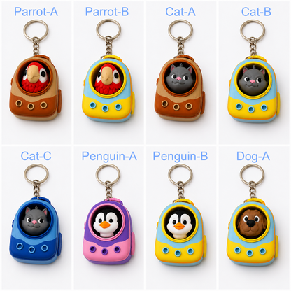 Animal Pod Clicker Keyring – 3D Printed Fidget Keyring (8 Styles)