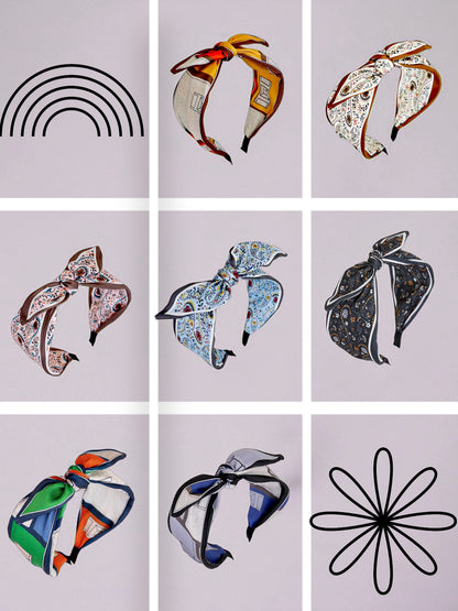 Scarf Knot Wide Headband – Vintage Boho Print Hair Accessory (7 Styles)
