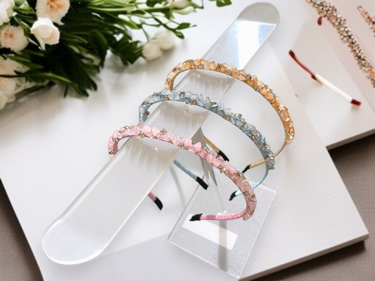 Crystal Embellished Headband – Pink / Blue / Champagne