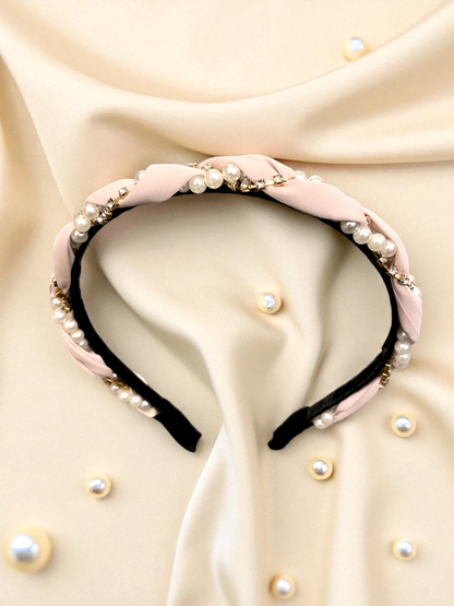 Pearl Braid Satin Headband – Elegant Grace Collection (3 Colours)
