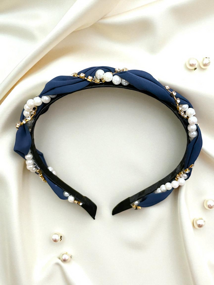 Pearl Braid Satin Headband – Elegant Grace Collection (3 Colours)