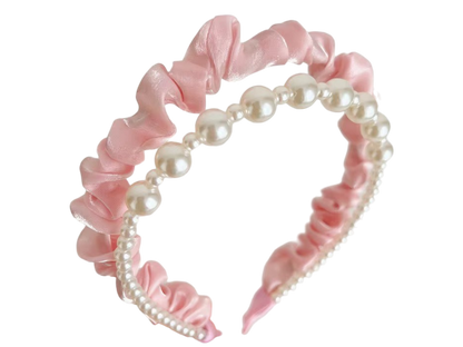 Ruffled Pearl Headbands – Elegant Women’s Hair Accessories (6 Colours)