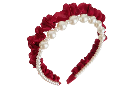 Ruffled Pearl Headbands – Elegant Women’s Hair Accessories (6 Colours)