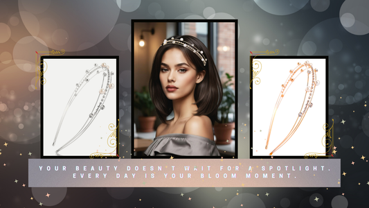 Pearl Crystal Double Layer Headbands – Silver & Rose Gold