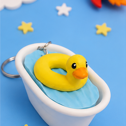 Bath Float Clicker Keyring – 3D Printed Fidget Keyring