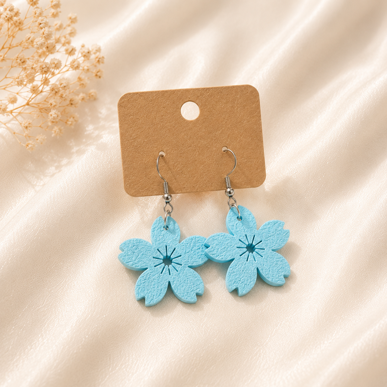 Bloom Sakura Flower Earrings – Lightweight Stainless Steel Collection (5 Colours)