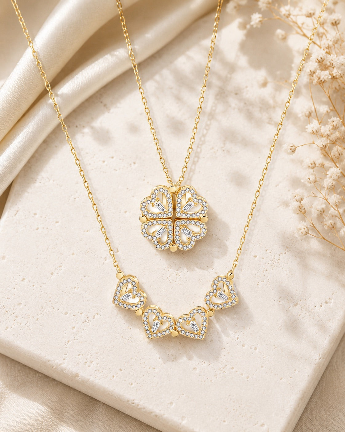 EverBloom Clover Necklace – Hidden Heart Collection (2 Colours)