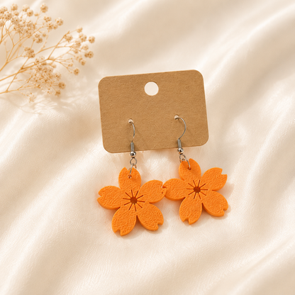 Bloom Sakura Flower Earrings – Lightweight Stainless Steel Collection (5 Colours)