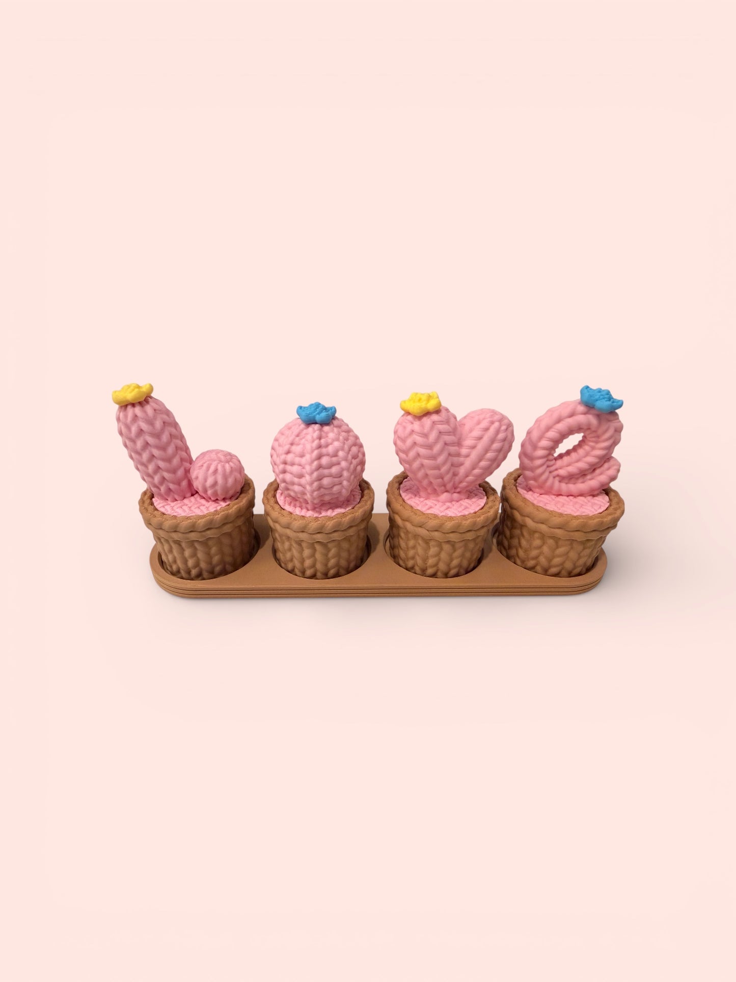 LOVE Knitted Decor with Mini Pots