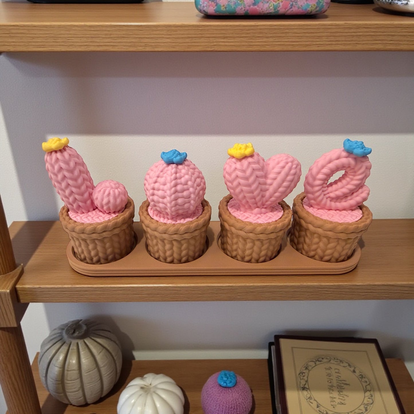 LOVE Knitted Decor with Mini Pots