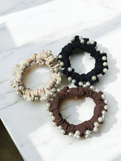 Pearl-Embellished Hair Tie (Elegant 3 Colours)