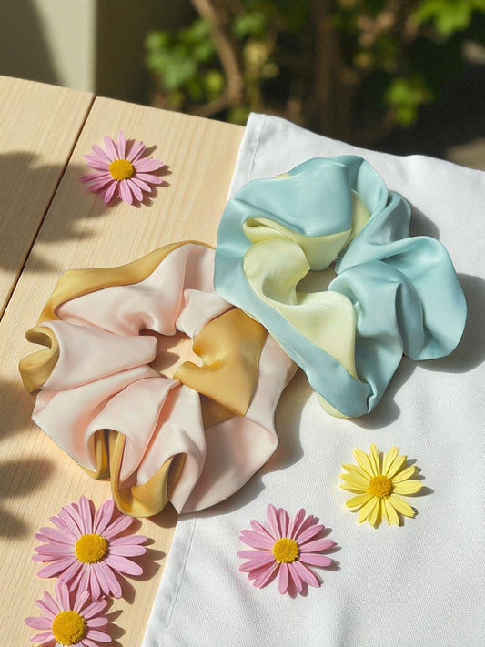 Big Bow Satin Scrunchie (2 Elegant Colour Duos)
