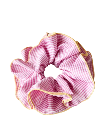 Ruffle Gingham Scrunchies  (5 Retro Colours)