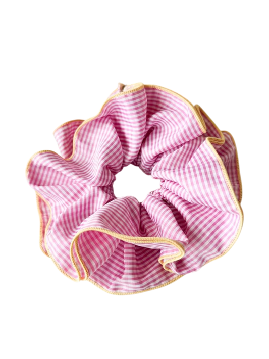 Ruffle Gingham Scrunchies  (5 Retro Colours)