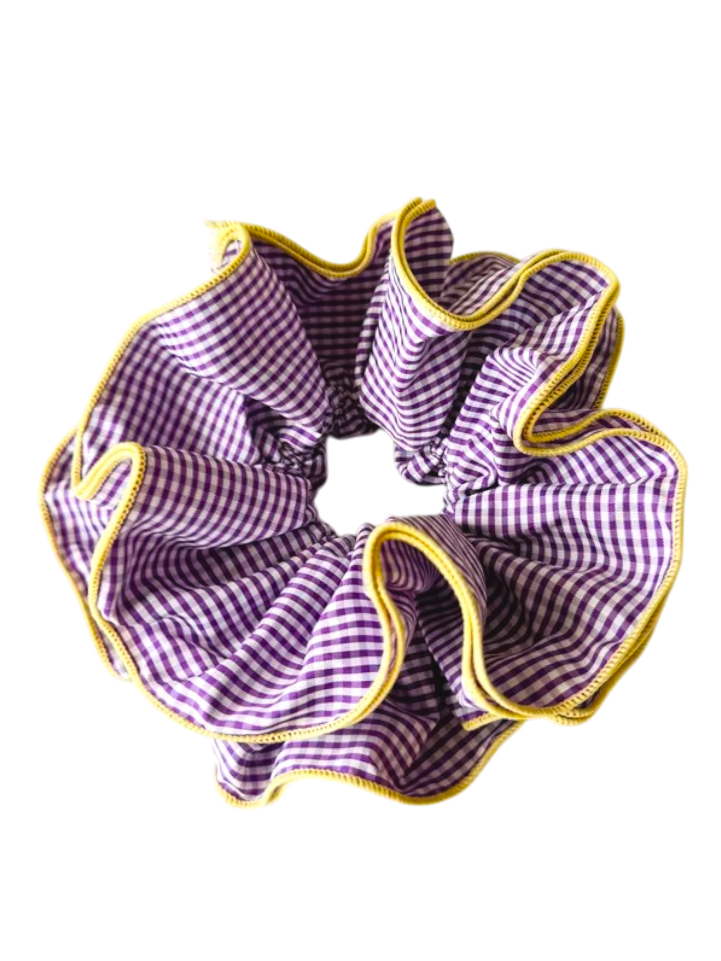 Ruffle Gingham Scrunchies  (5 Retro Colours)
