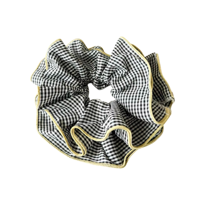 Ruffle Gingham Scrunchies  (5 Retro Colours)
