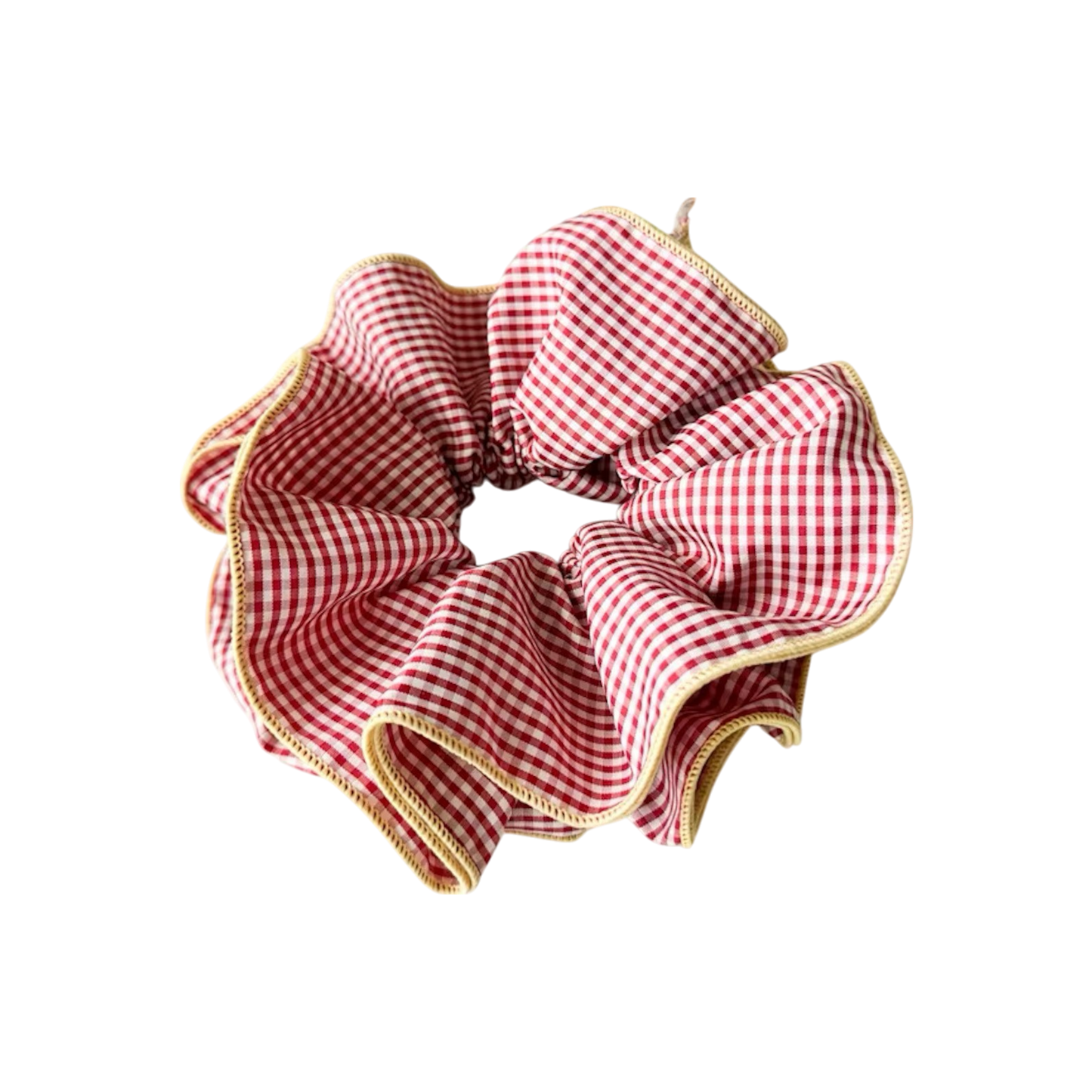 Ruffle Gingham Scrunchies  (5 Retro Colours)