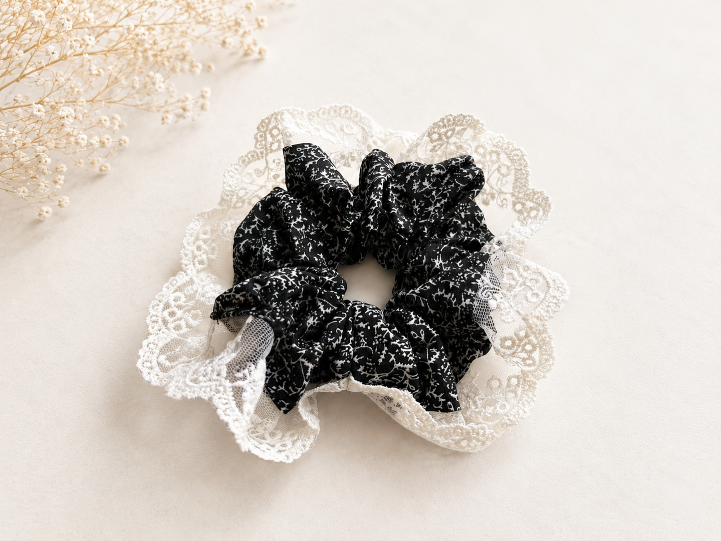 Luna Lace Scrunchie – Romantic Ribbon Collection (4 Colours)