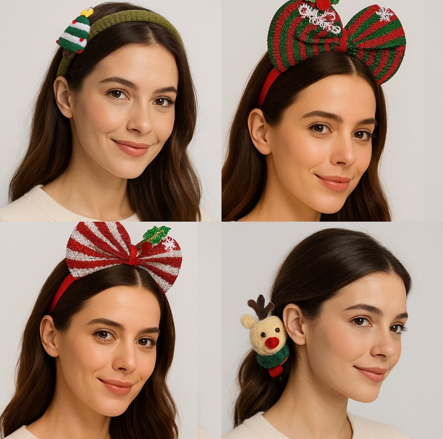 Christmas Headbands – Big Bow & Knitted Tree (4 styles)