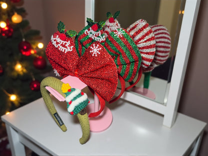 Christmas Headbands – Big Bow & Knitted Tree (4 styles)