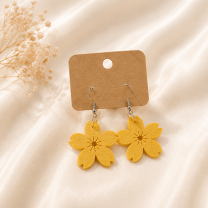 Bloom Sakura Flower Earrings – Lightweight Stainless Steel Collection (5 Colours)